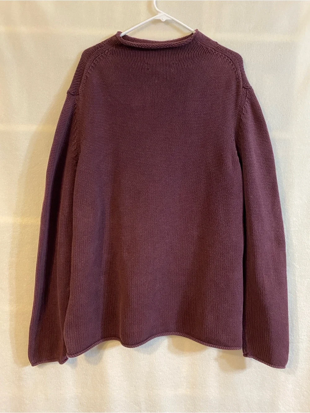 J. Crew XLT raisin burgundy vintage cotton rollneck sweater